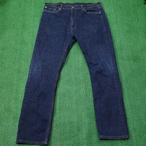 Levis 513 Jeans Mens 38x32 Blue Slim Straight Dark Wash Denim Pants Zip Fly